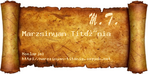 Marzsinyan Titánia névjegykártya